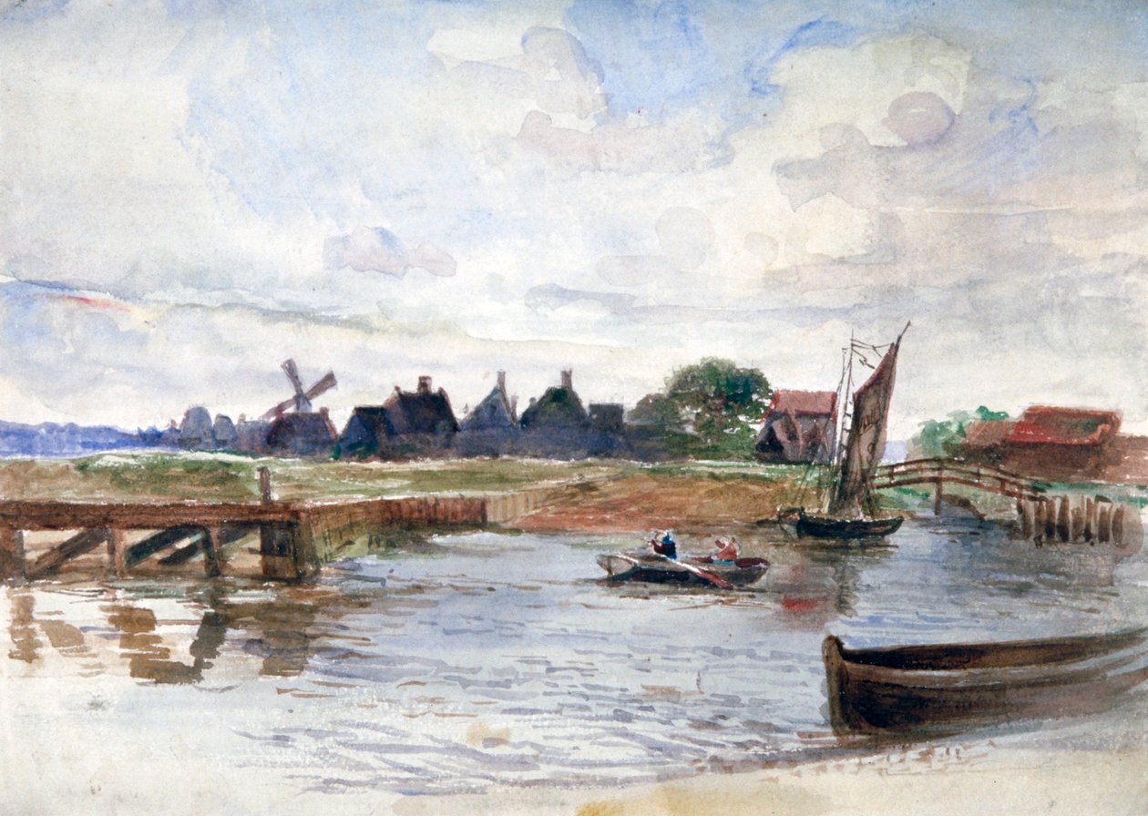 "River Scene", 1864-1930. tekijältä Anna Lea Merritt