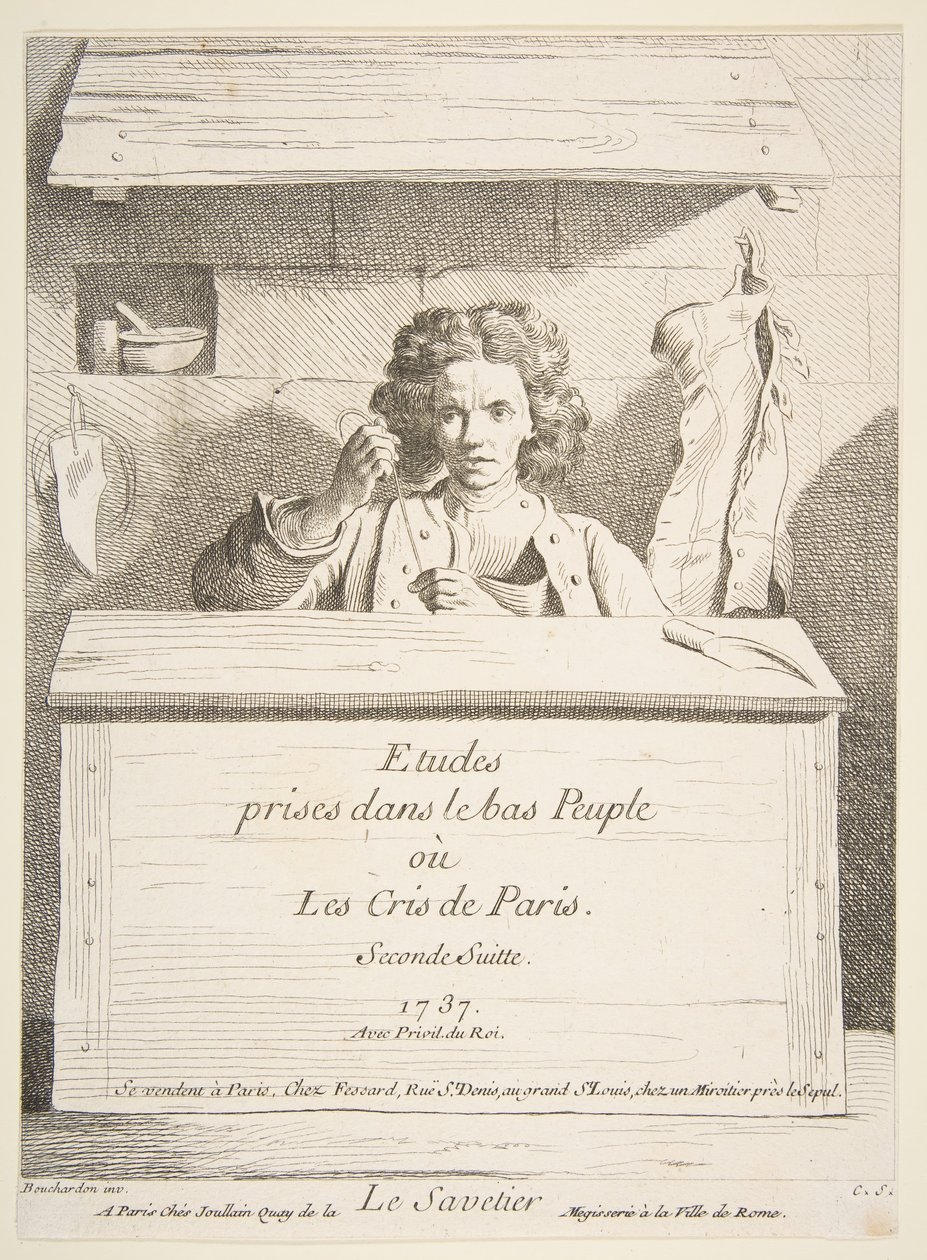 Suutarit, 1737. tekijältä Anne Claude Philippe de Caylus