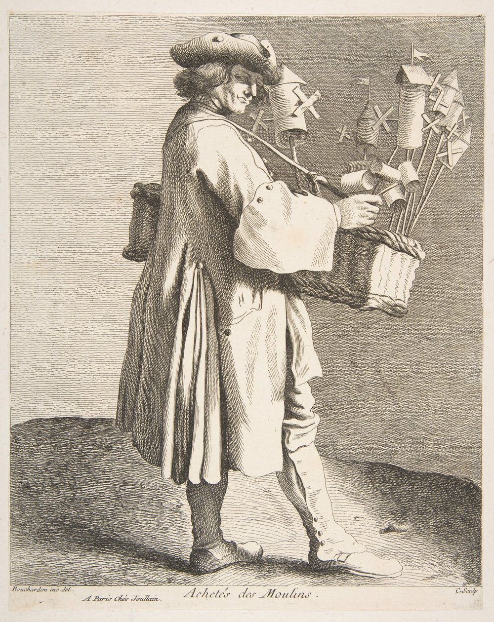Whirligig Peddler, 1742. tekijältä Anne Claude Philippe de Caylus