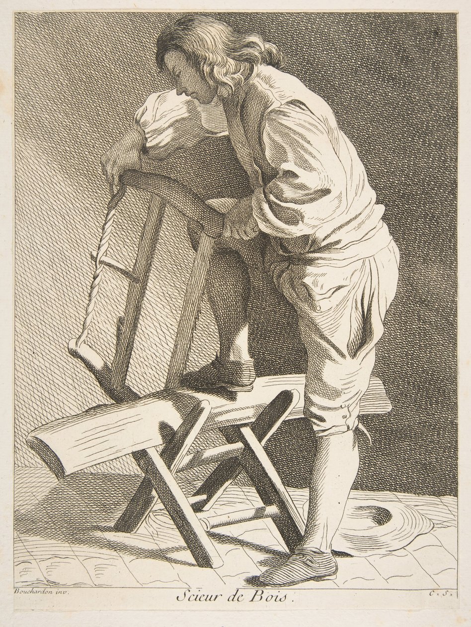 Puuleikkuri, 1742. tekijältä Anne Claude Philippe de Caylus