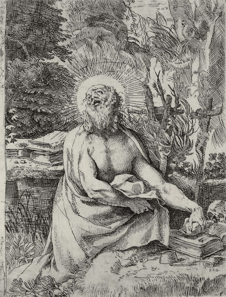 Pyhä Jerome tekijältä Annibale Carracci
