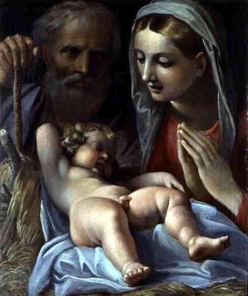Pyhä perhe (öljy kankaalle) tekijältä Annibale Carracci