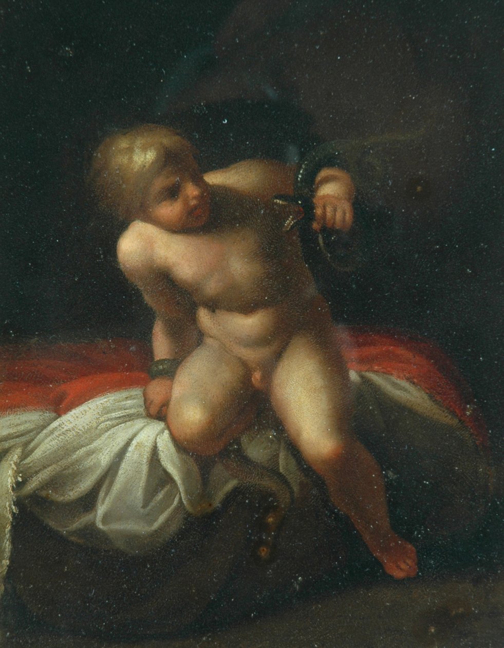 Infant Hercules (öljy kuparilla) tekijältä Annibale Carracci