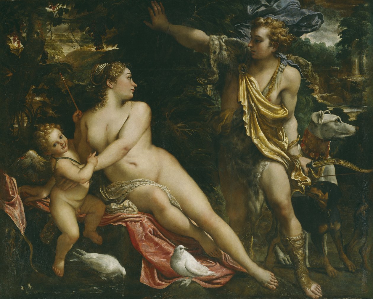 Venus, Adonis ja Cupid tekijältä Annibale Carracci