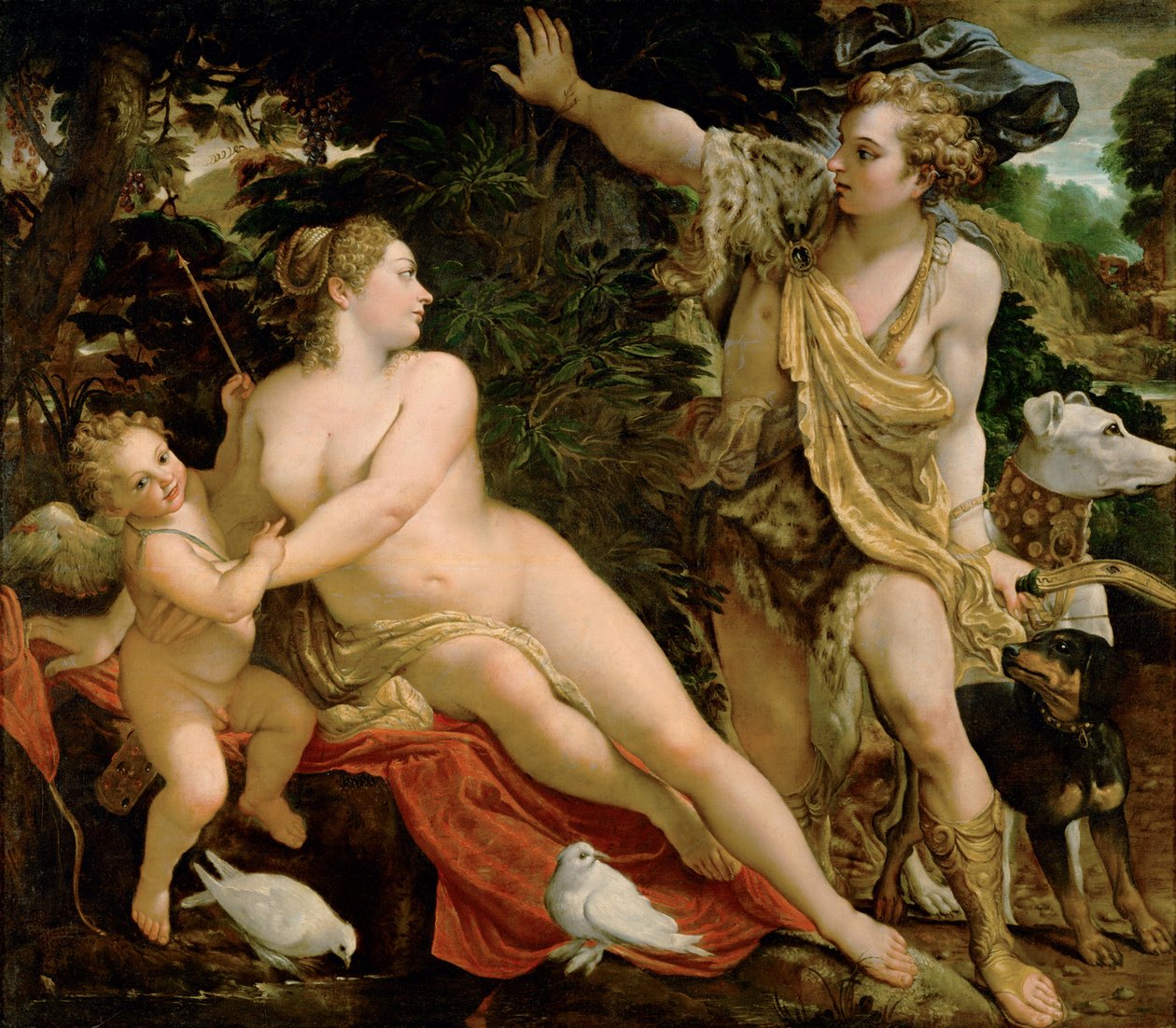 Venus ja Adonis. tekijältä Annibale Carracci