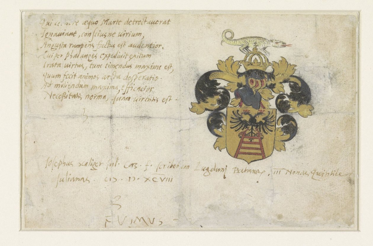 Wapen van Josephus Justus Scaliger tekijältä Anonymous