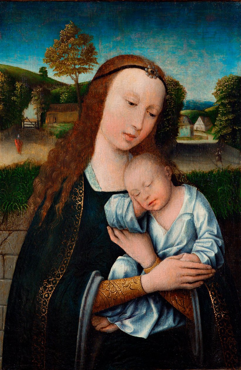 Madonna ja lapsi, noin 1520 (öljy paneelille) tekijältä Anonymous Anonymous