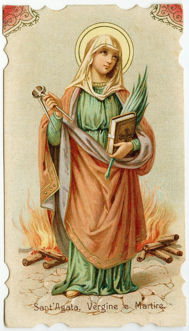 Sisilian pyhä Agatha (kaiverrus tekijältä Anonymous Anonymous