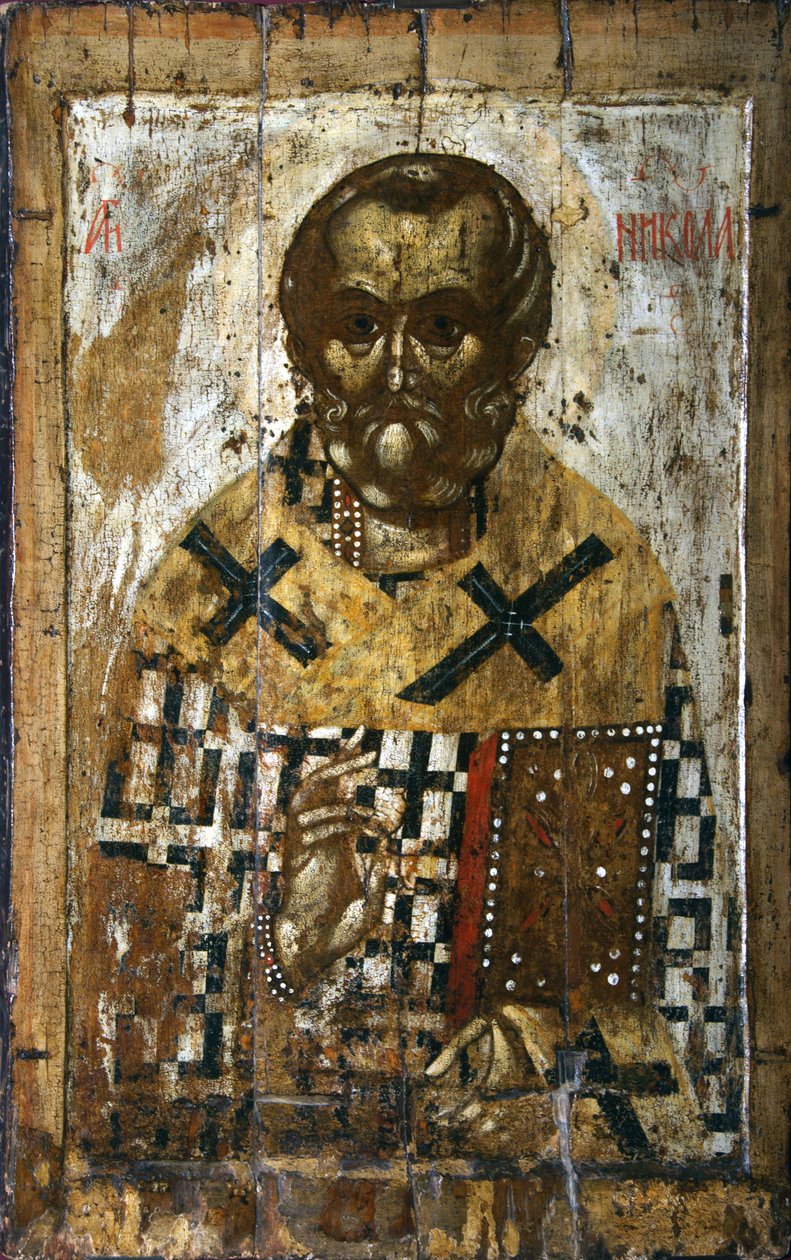 Pyhä Nikolaus, 1300-luku tekijältä Anonymous Russian icon painter