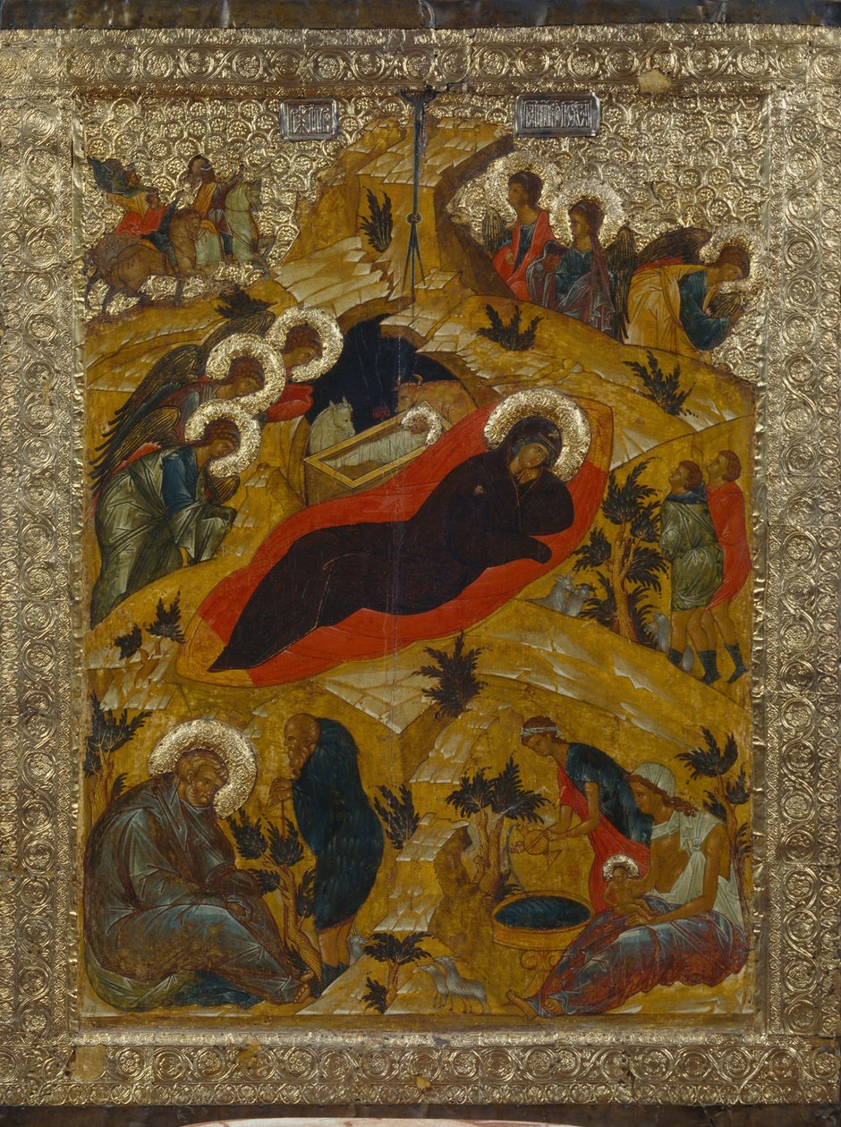 Syntymä, 1497 tekijältä Anonymous Russian icon painter
