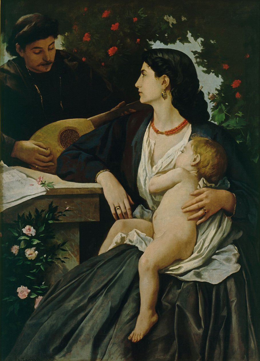 Mandoliinin soittaja tekijältä Anselm Feuerbach