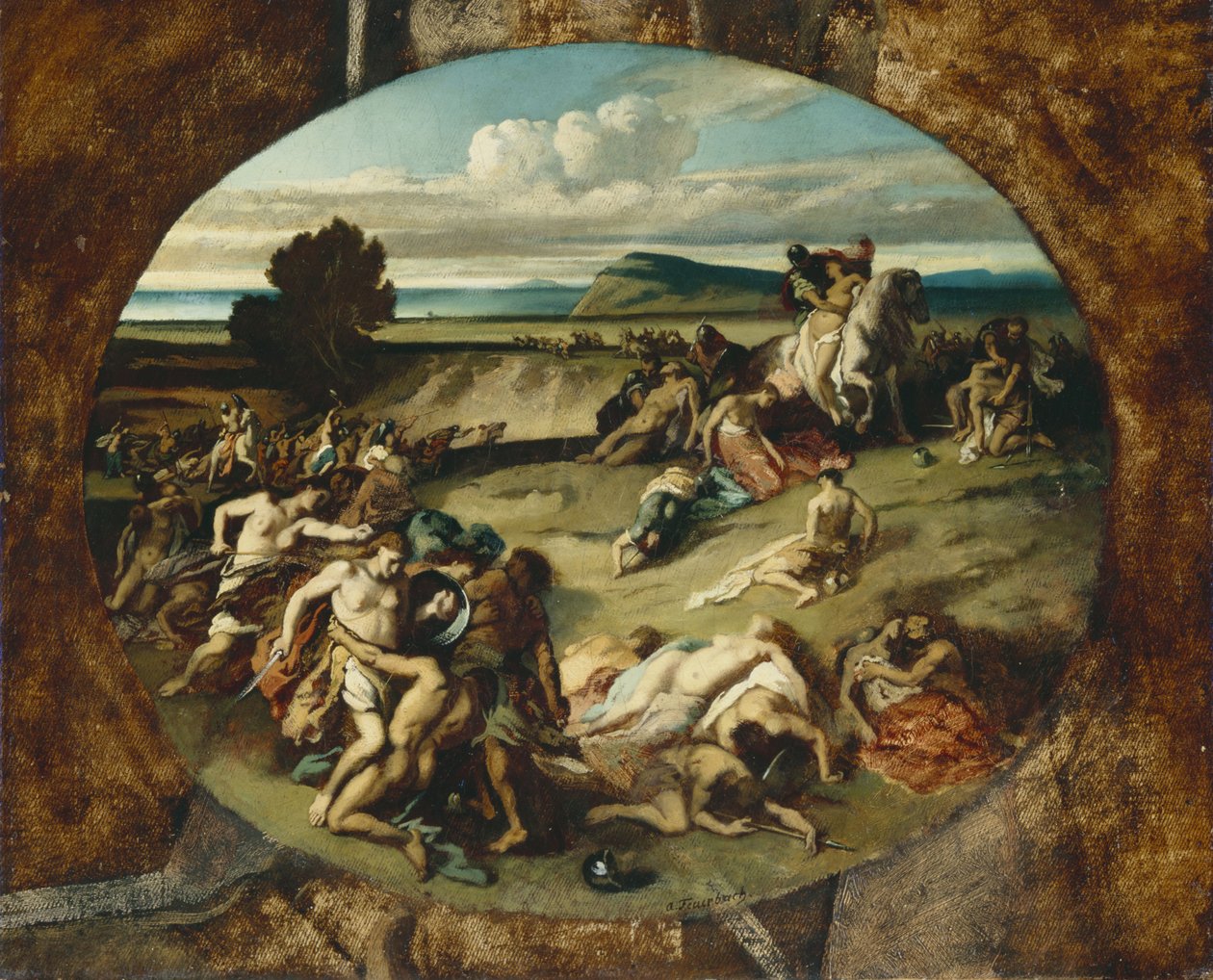 Amazonien taistelu, 1857 tekijältä Anselm Feuerbach