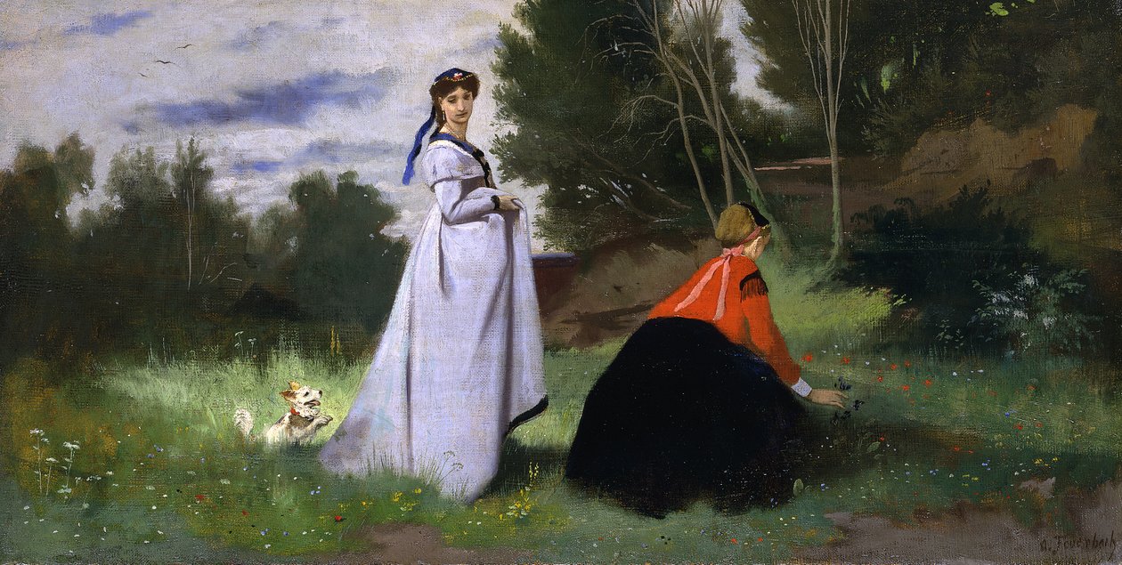 Kaksi naista maisemassa, 1867. tekijältä Anselm Feuerbach