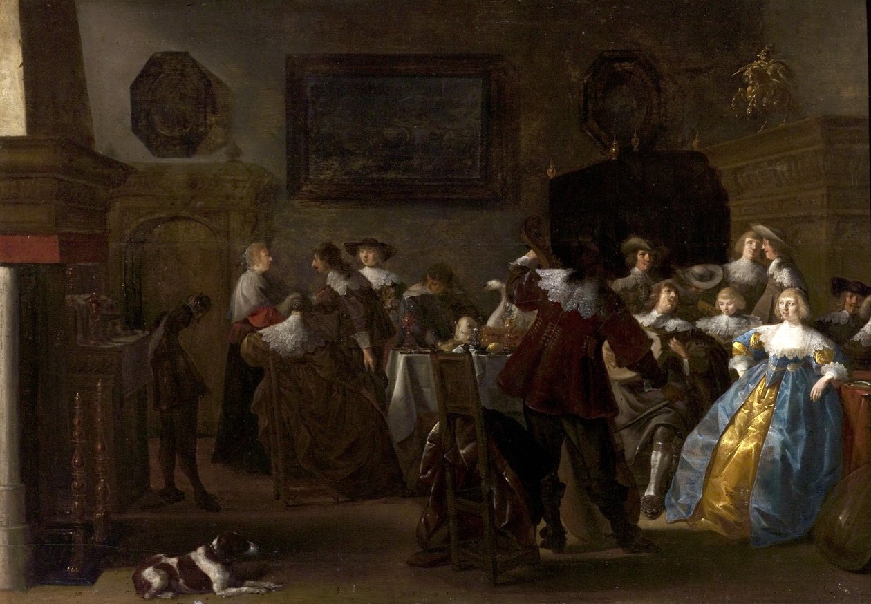 Merry Company (Interior with Cavaliers and Ladies), 1630-luku tekijältä Anthonie Palamedesz