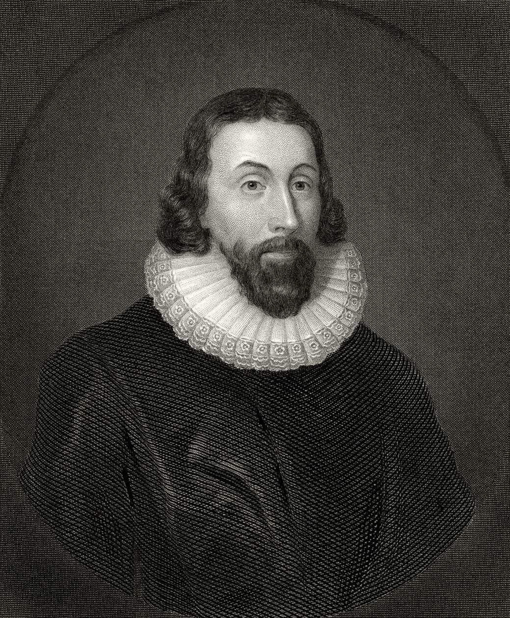 John Winthrop, kaiverrus Charles William Sharpe (1818-99) tekijältä Anthony van Dyck