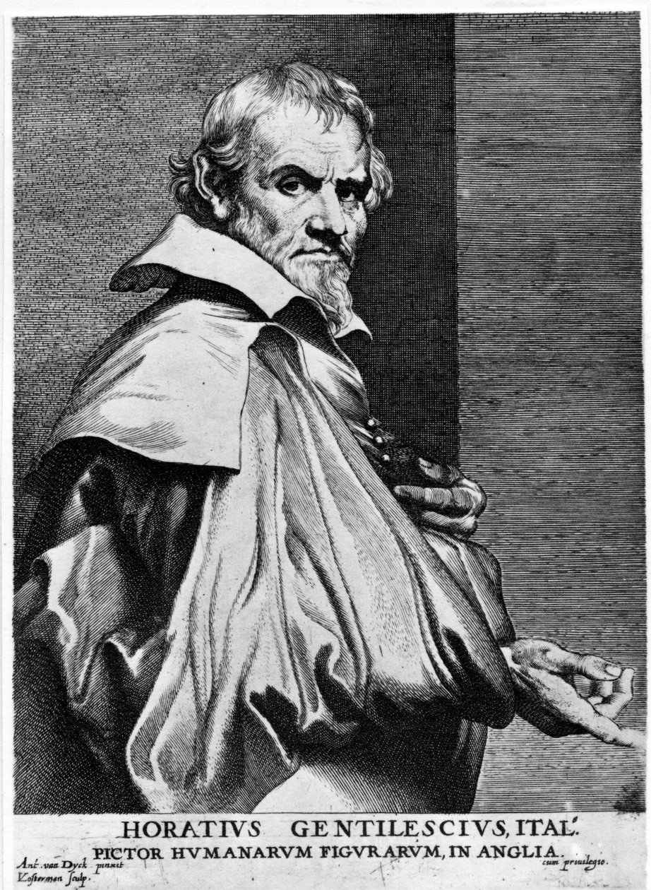 Orazio Gentileschi, printti Lucas Vorsterman, n. 1625-30 tekijältä Anthony van Dyck