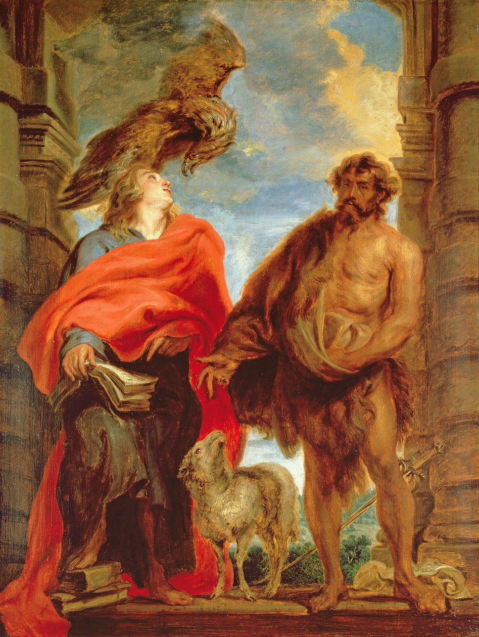 Pyhä Johannes Kastaja ja Pyhä Johannes evankelista, n. 1618-20 tekijältä Anthony van Dyck