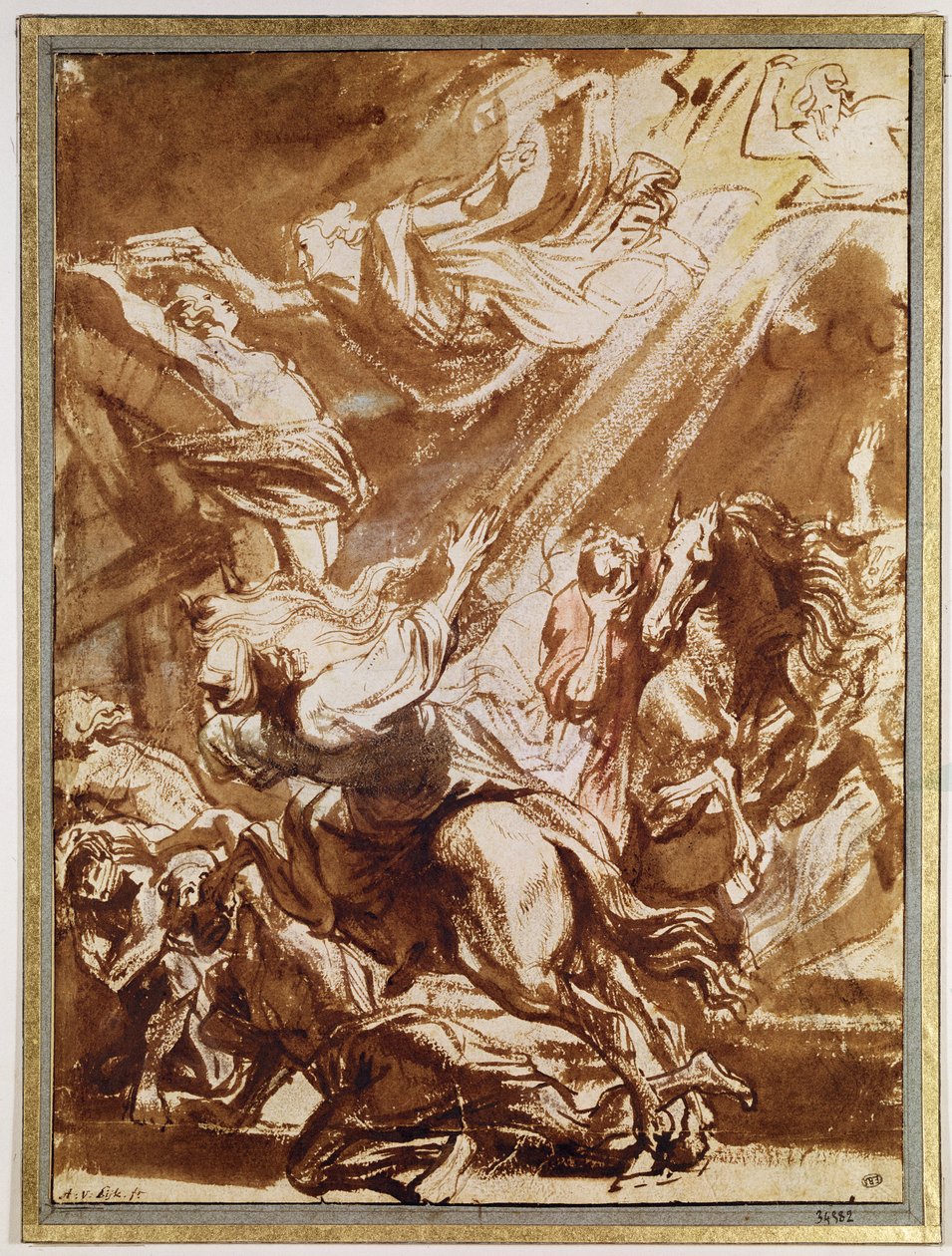 Pyhän Katariinan marttyyrikuolema (kynä ja pesu) tekijältä Anthony van Dyck