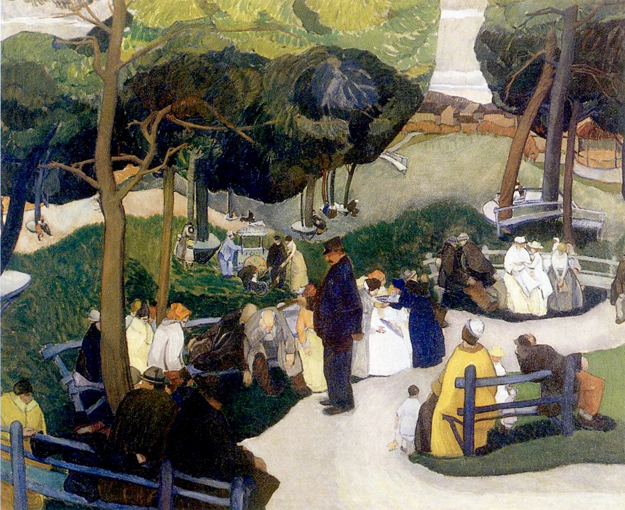 Puistossa, 1922 öljy kankaalle tekijältä Anthony Angarola