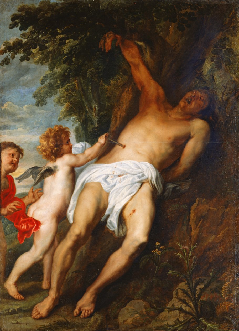 Enkelien pelastama Pyhä Sebastian tekijältä Anthony van Dyck