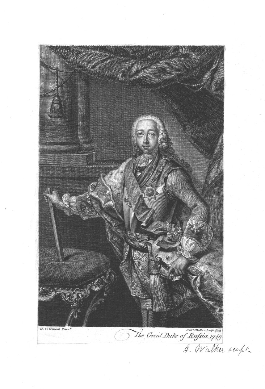 Venäjän suurherttua, 1749, 1752. tekijältä Anthony Walker