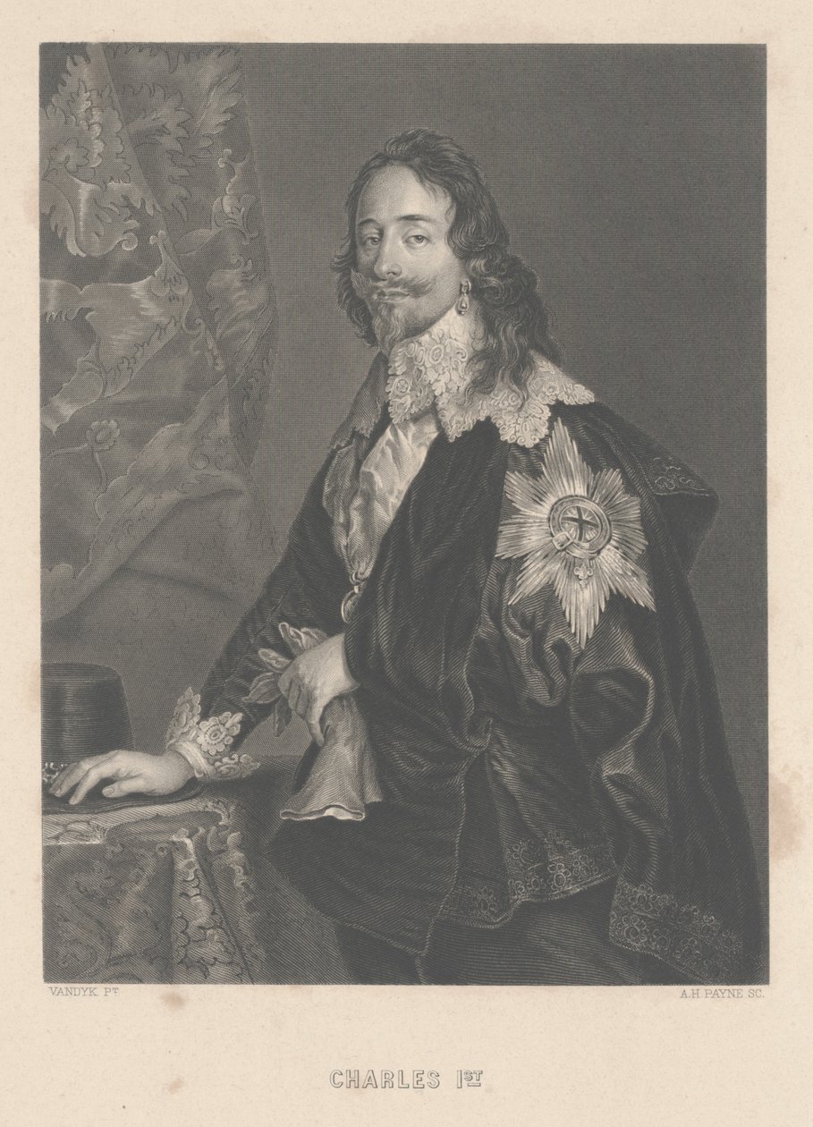 Charles I, kaiverrus A.H. Payne tekijältä Anthony van Dyck