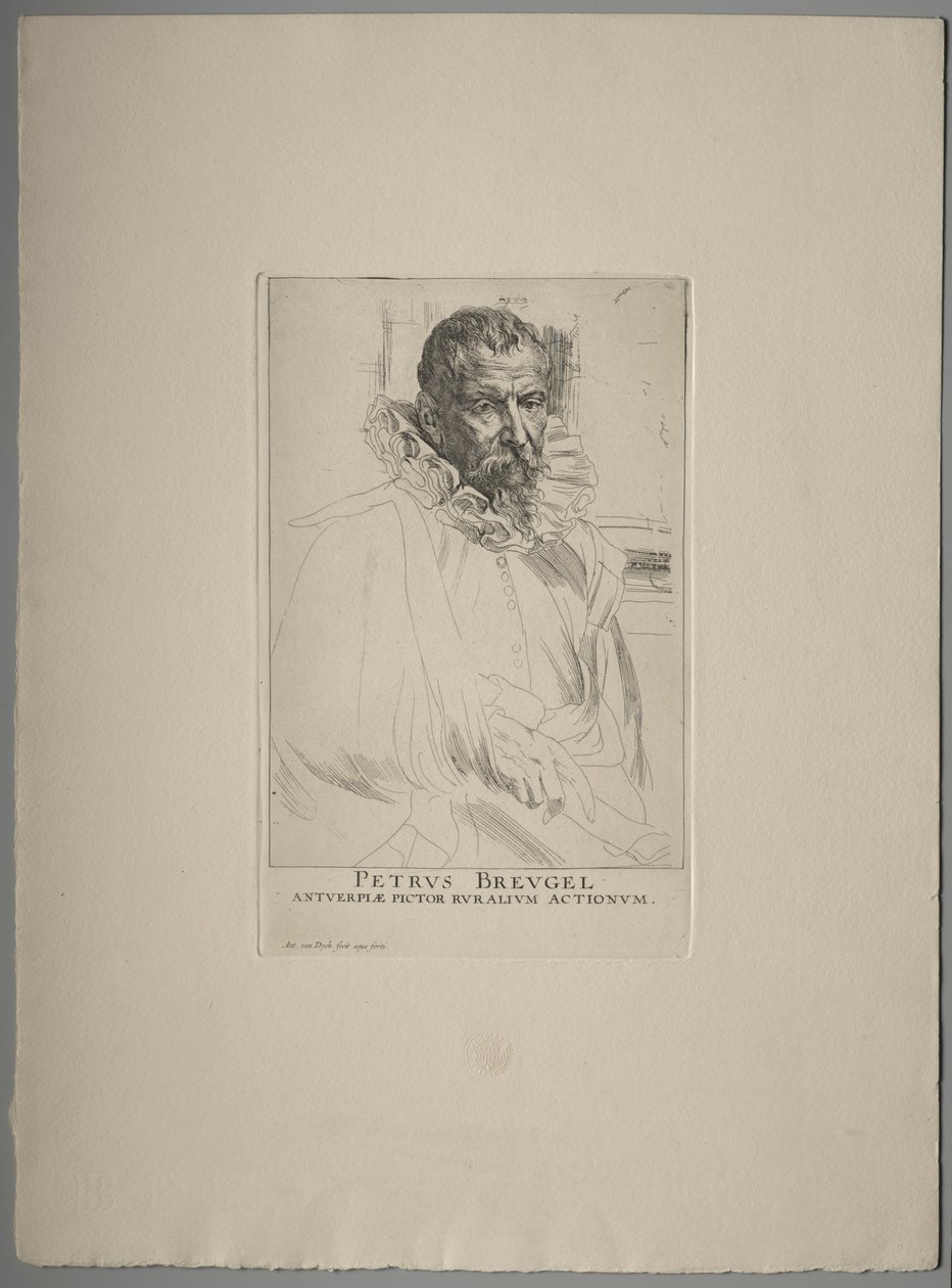 Pieter Brueghelin muotokuva. tekijältä Anthony van Dyck
