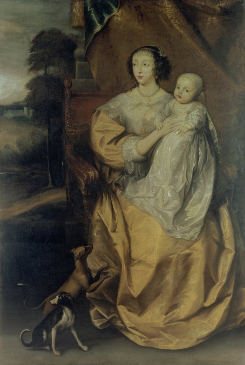 Kuningatar Henrietta Maria (1609-69) n. 1640 tekijältä Anthony van Dyck