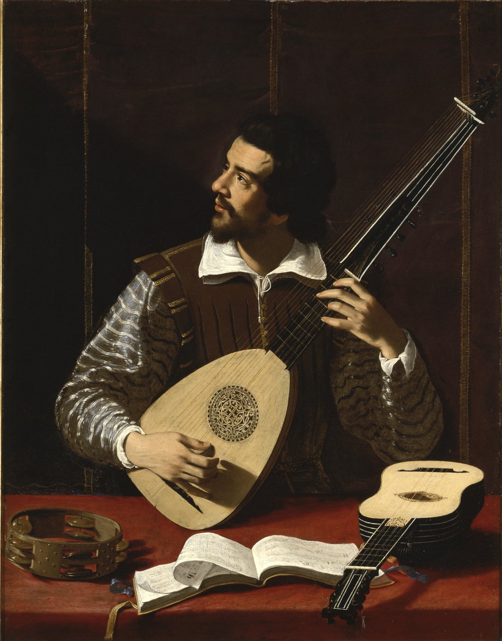 Theorbo Player, n.1611 tekijältä Antiveduto Gramatica