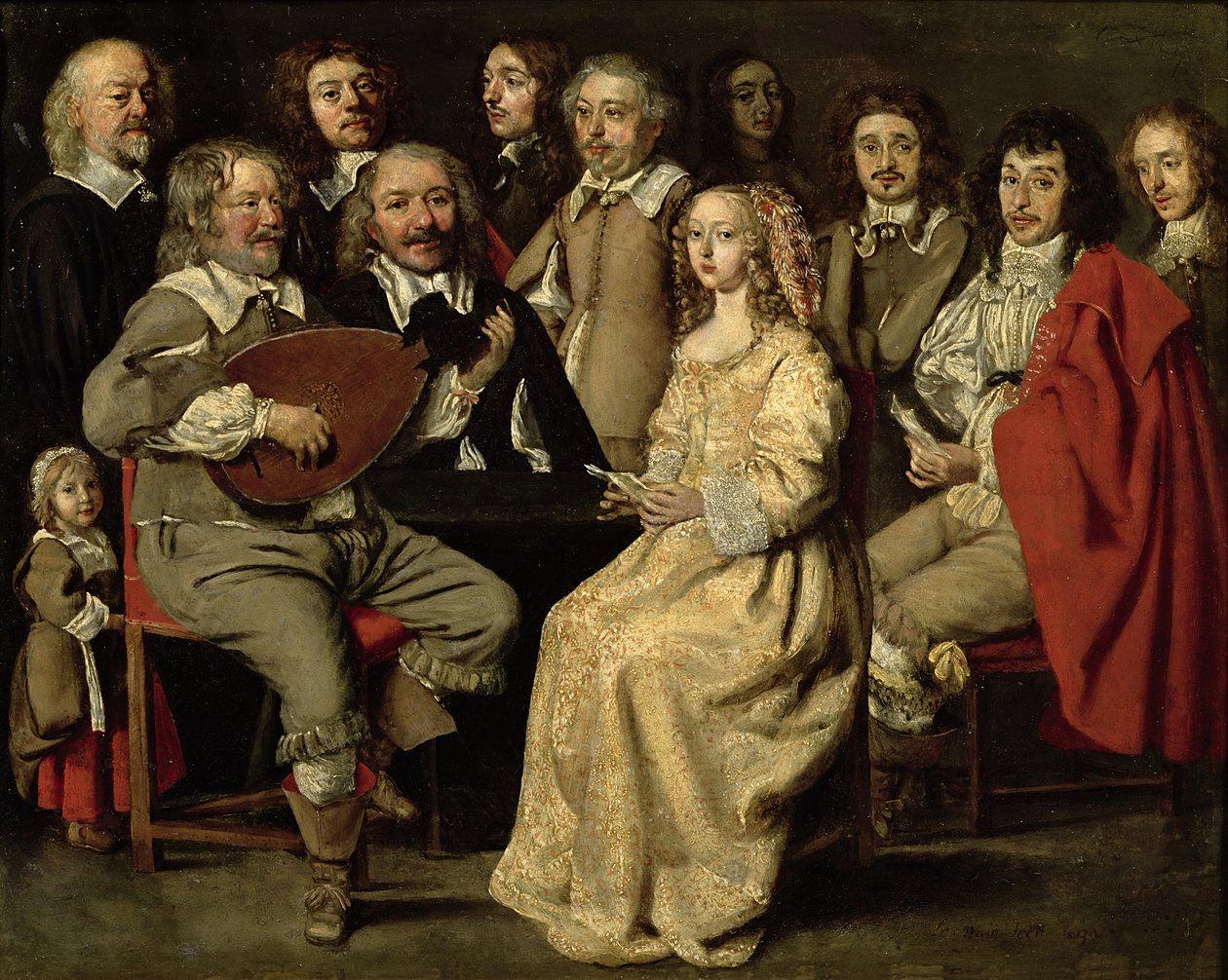 The Musical Reunion, 1642 (öljy kuparille) tekijältä Antoine Le Nain