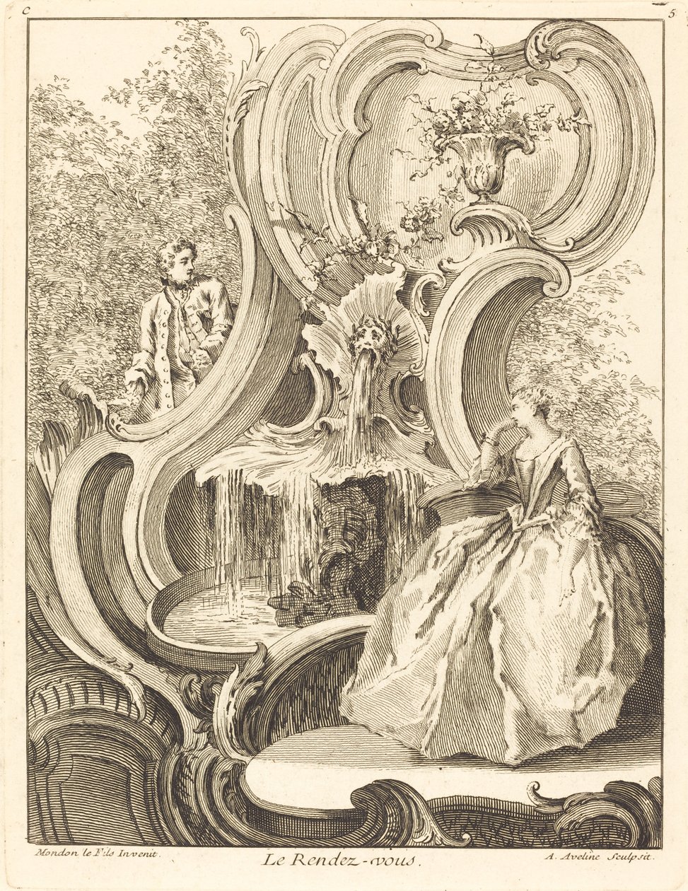 Tapaaminen, 1736. tekijältä Antoine Aveline