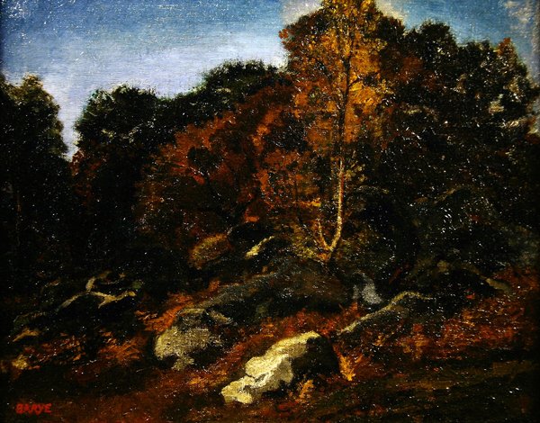 Syksy Fontainebleaussa (öljy kankaalle) tekijältä Antoine Louis Barye