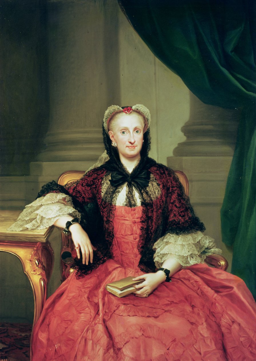 Maria Amalia Saksilainen (1724-60) Espanjan kuningatar. tekijältä Anton Raphael Mengs