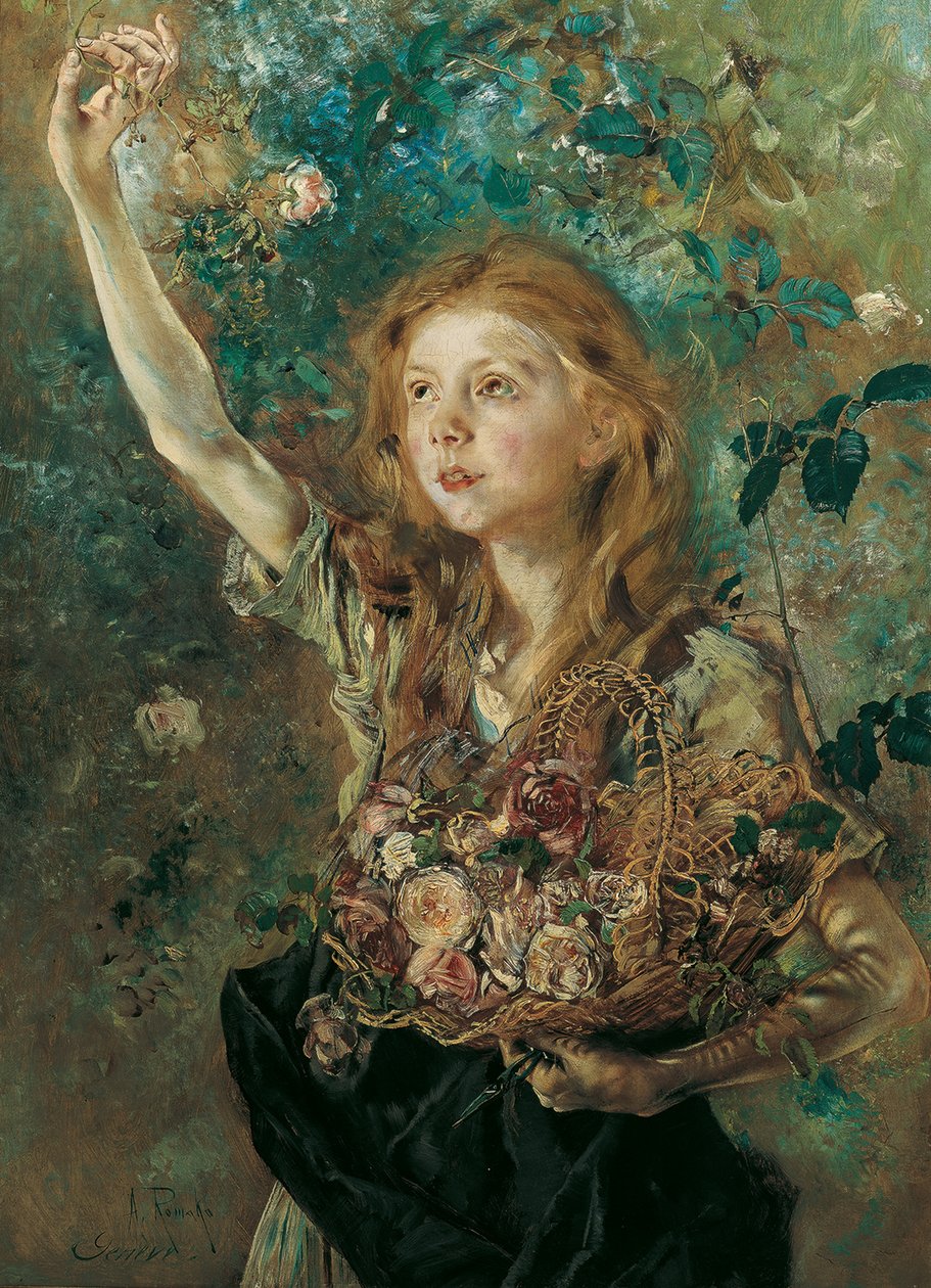 El col·lector de roses, c. 1883-1884. finlandès tekijältä Anton Romako