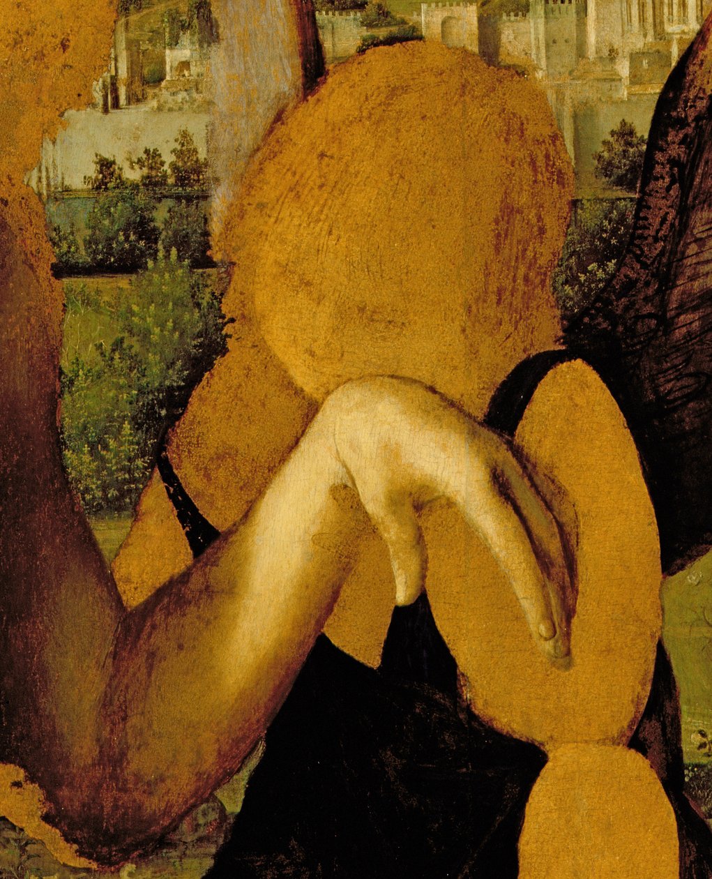 Kristus kolmen enkelin tukemana (yksityiskohta kuvasta 60385) tekijältä Antonello da Messina