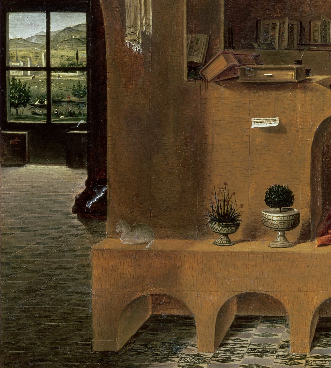 St. Hieronymus työhuoneessaan, n. 1475 (yksityiskohta 29420) tekijältä Antonello da Messina