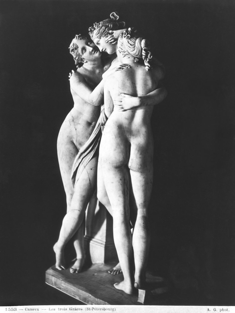 Three Graces, 1812-16 (marmori) (katso myös 266965 ja 266967) tekijältä Antonio Canova