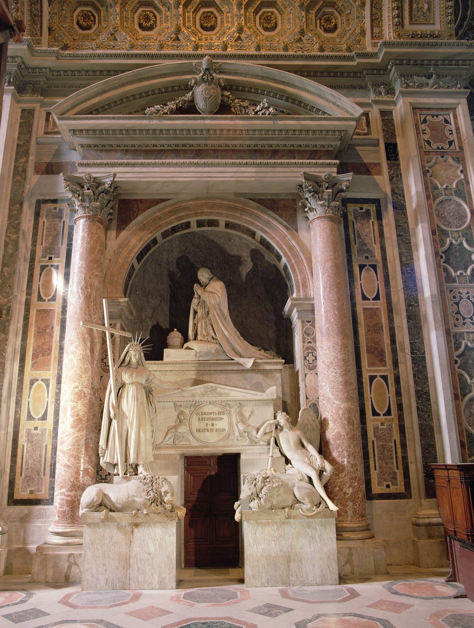 Paavi Klemens XIII:n (1693-1769) hauta, 1783-1792 (marmori) tekijältä Antonio Canova