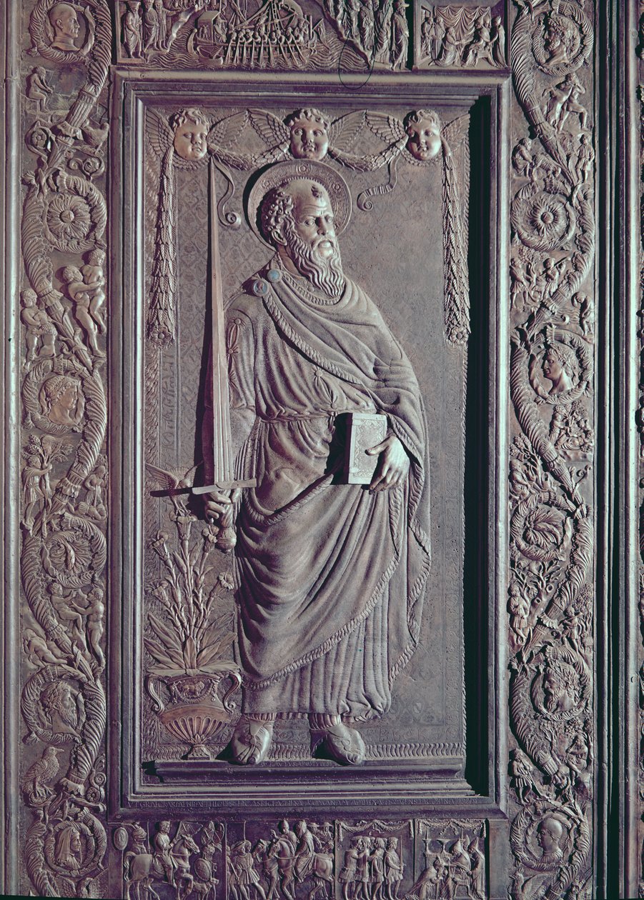 Pyhä Paavali, yksityiskohta basilikan keskusovesta, koristeltu 1439-45 (pronssi) (ks. myös 247330-247337). tekijältä Antonio Filarete