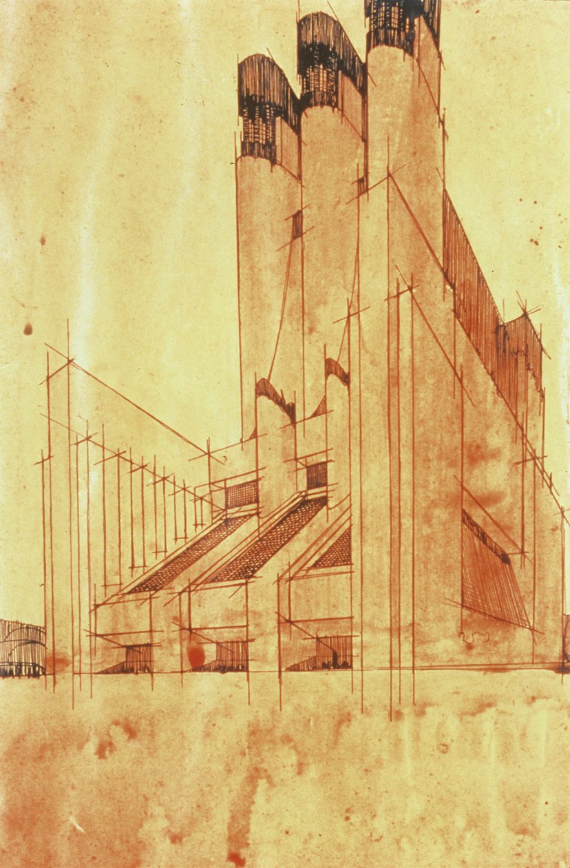 Study for a Building, 1913 tekijältä Antonio SantElia