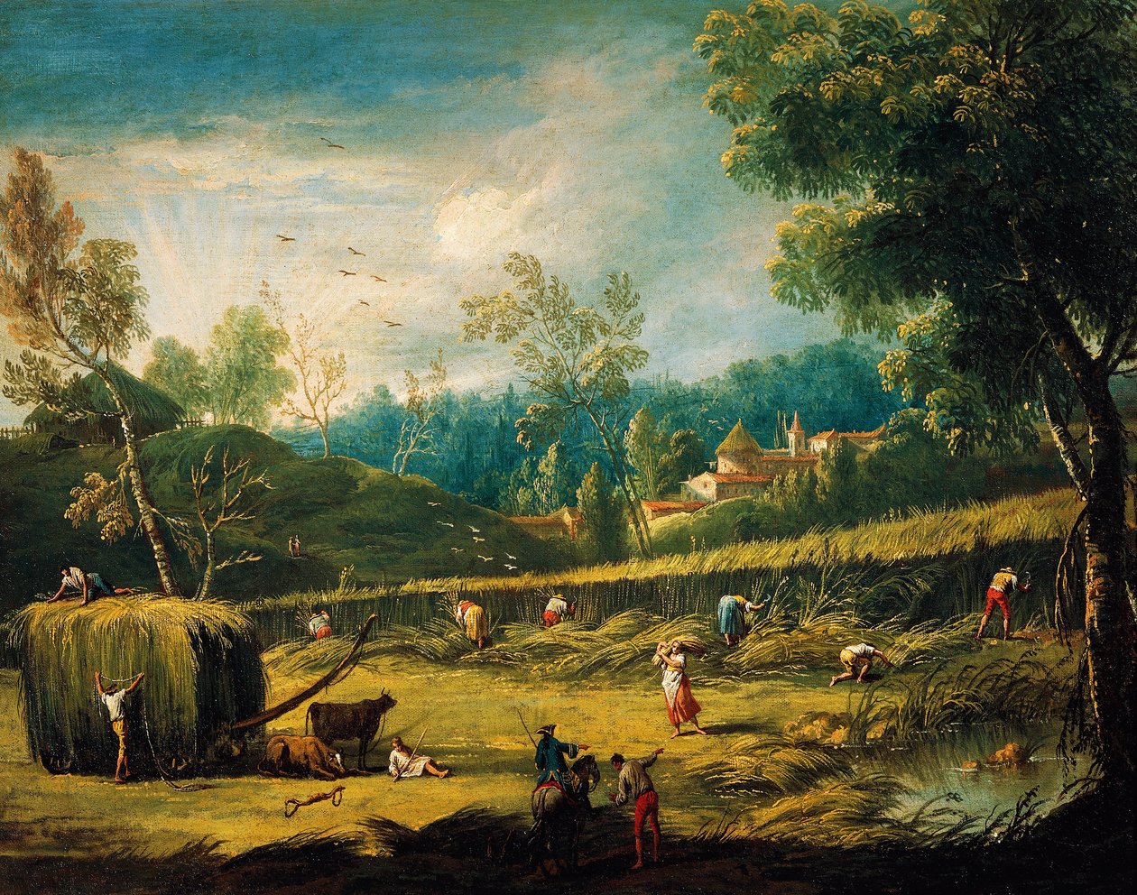 Kesä, Antonio Dizianin (1737-1797), maalaus. tekijältä Antonio Diziani