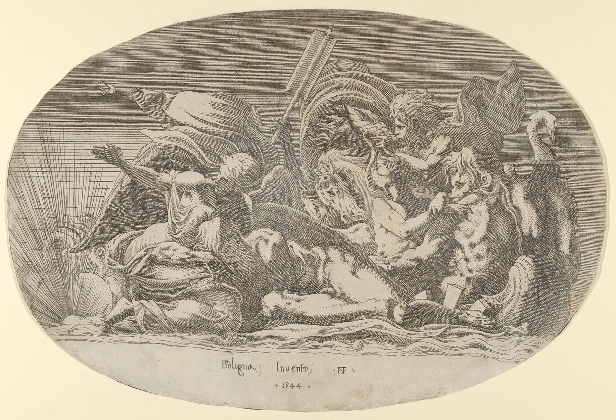 Iris, Neptunus ja uni, 1544. tekijältä Antonio Fantuzzi
