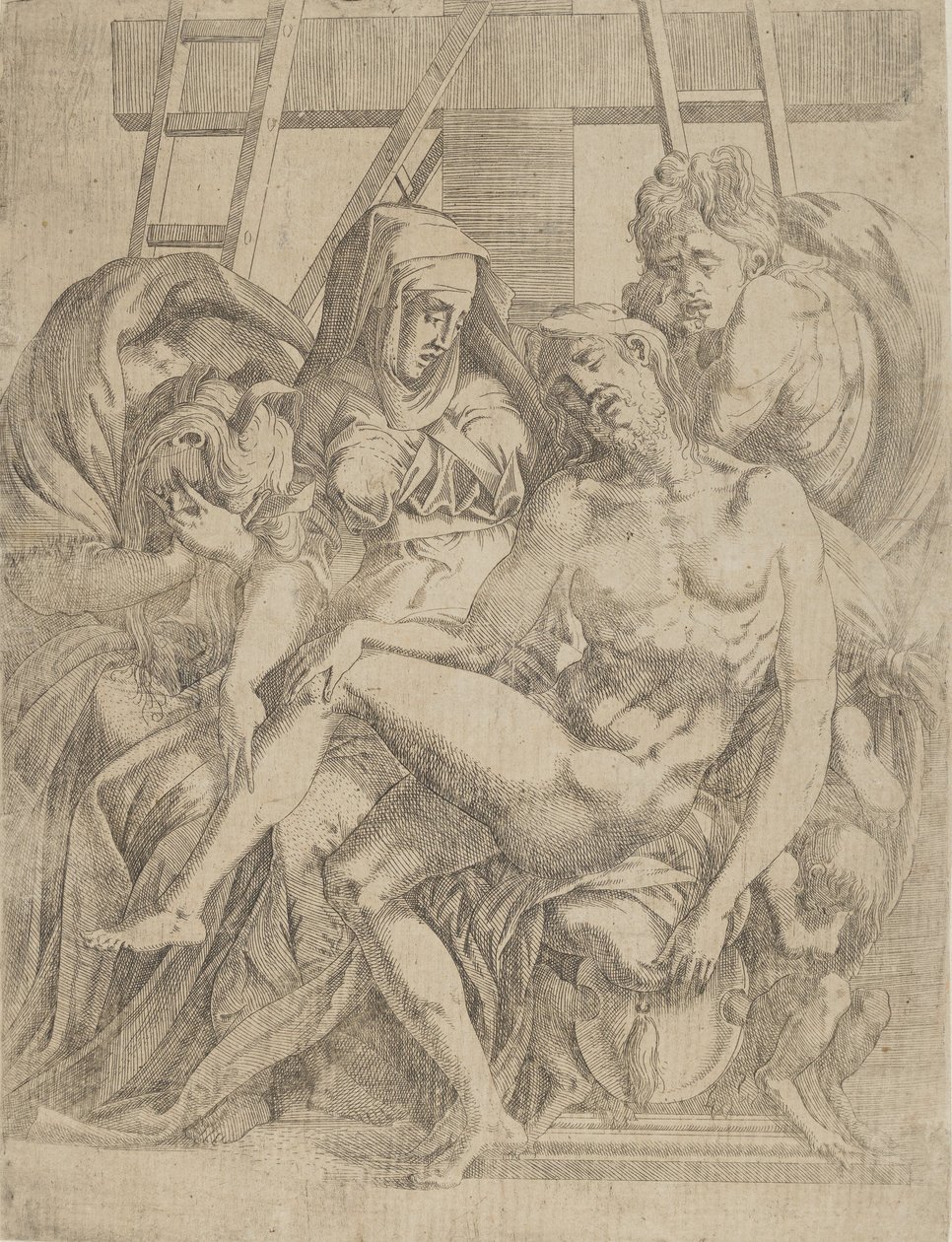 Pieta, 1540-45. tekijältä Antonio Fantuzzi