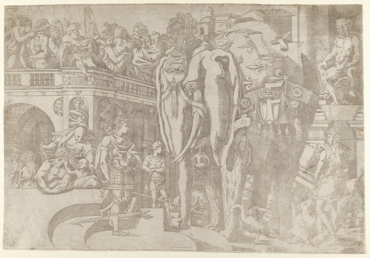 Kuninkaallinen norsu, 1542-45. tekijältä Antonio Fantuzzi