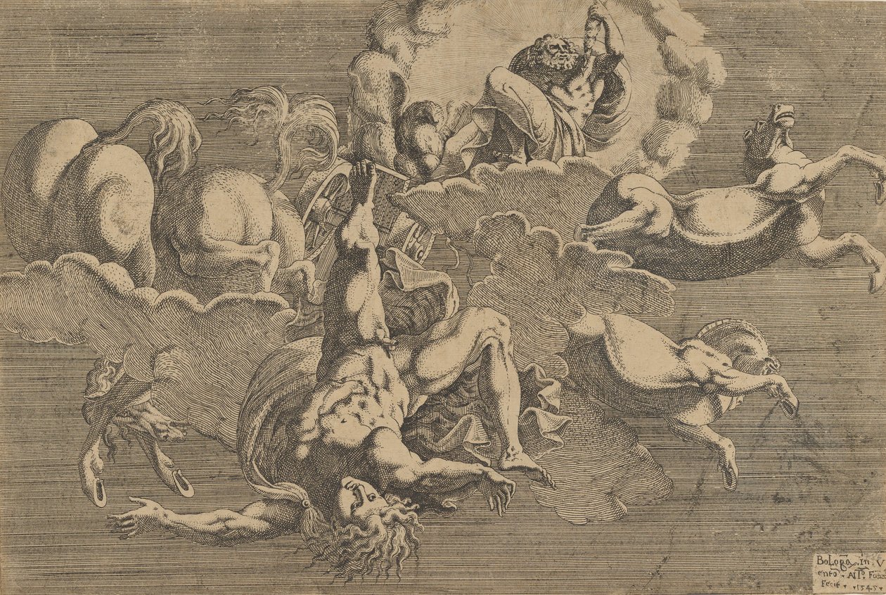 Phaetonin kukistuminen, 1545. tekijältä Antonio Fantuzzi