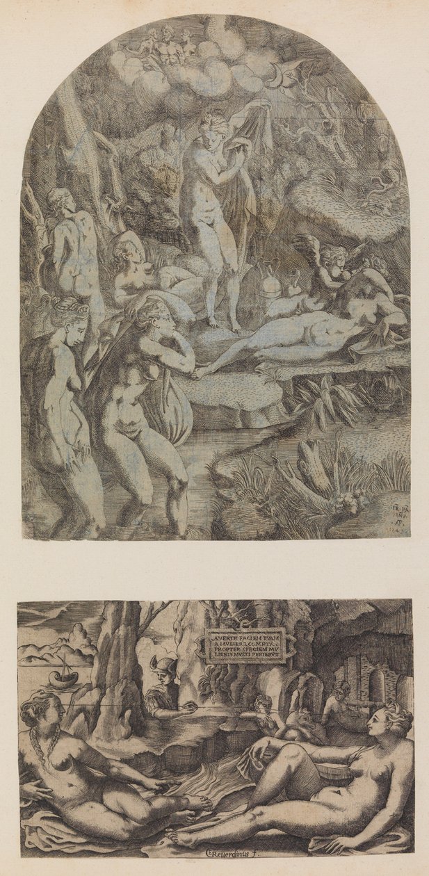 Venus ja nymfit kylpevät, 1543. tekijältä Antonio Fantuzzi