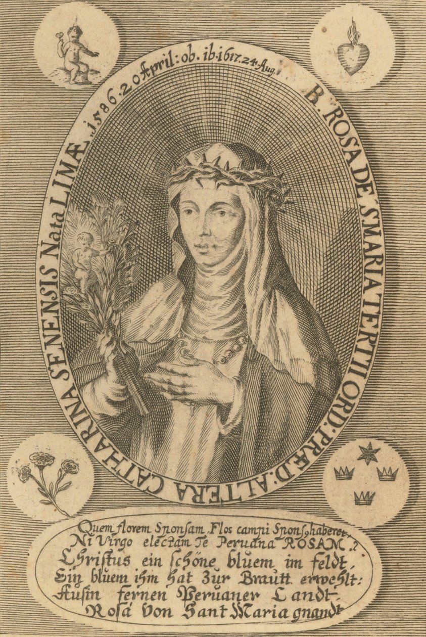 Liman pyhä ruusu, 1668. tekijältä Antonio González de Acuña