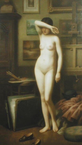 The Reluctant Model, n. 1910-20 (öljy kankaalle) tekijältä Antony Troncet