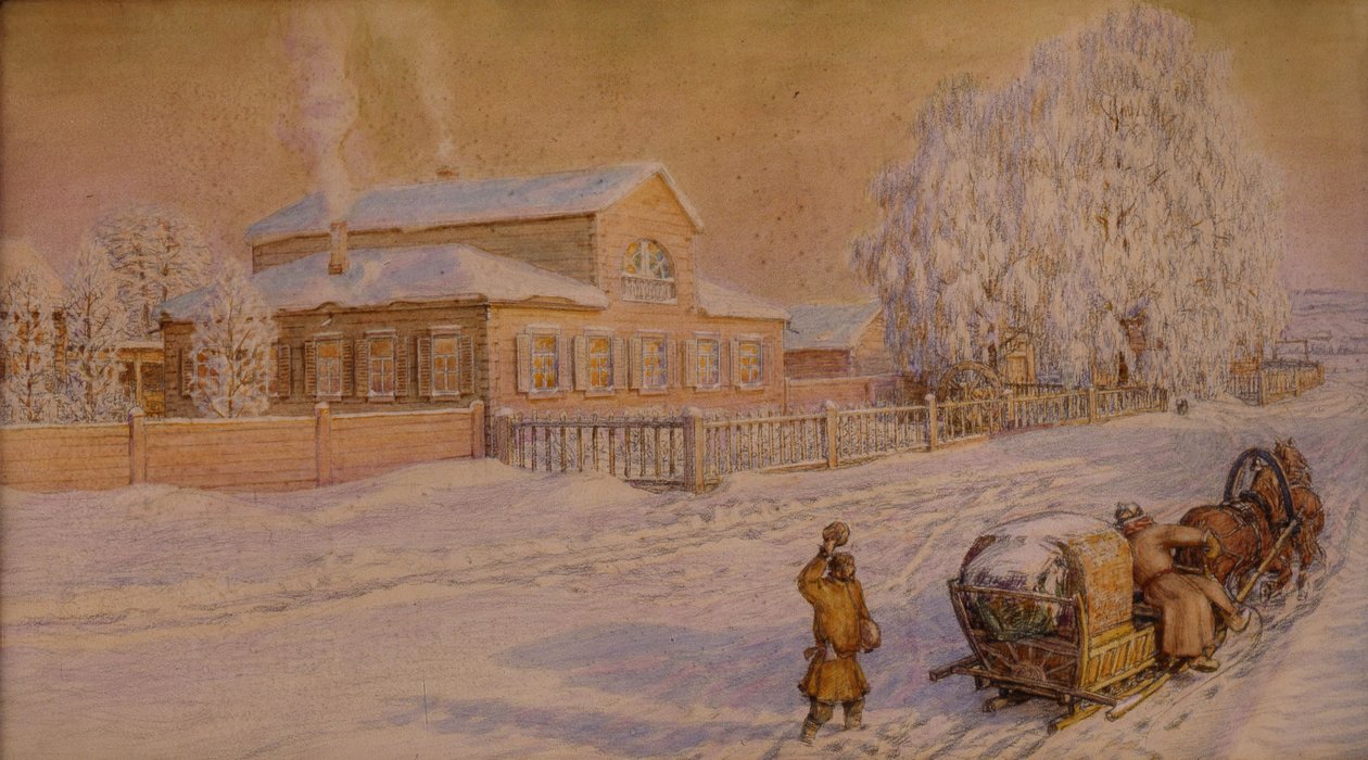 Talomme Ryabovossa, 1918-1919 tekijältä Apollinari Mikhailovich Vasnetsov