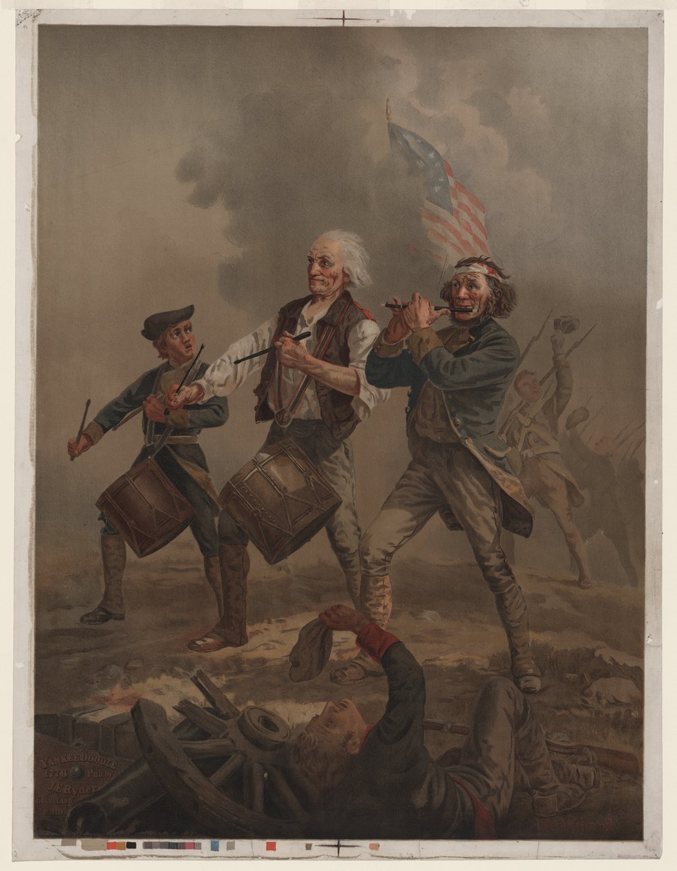 Yankee Doodle 1776, n. 1876 (kromolitografia) tekijältä Archibald Willard